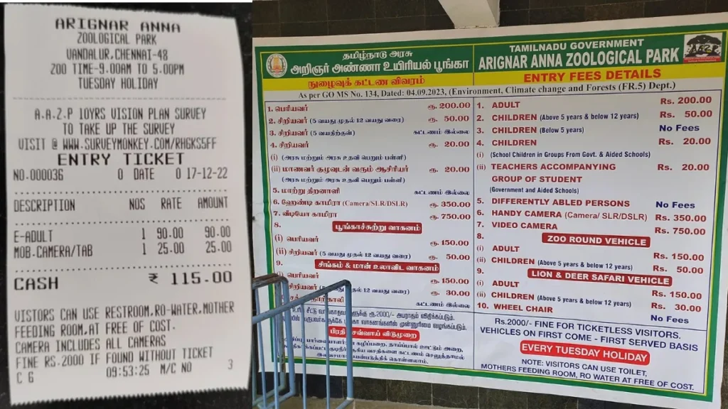 Vandalur Zoo ticket booking